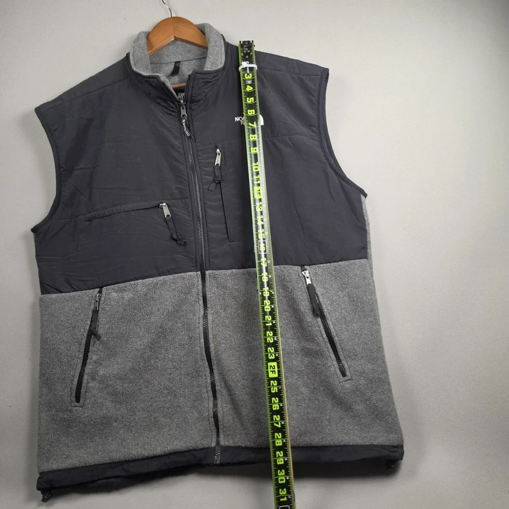 The North Face Mens XL Denali Full Zip Polartec Fleece Vest Charcoal Grey Black